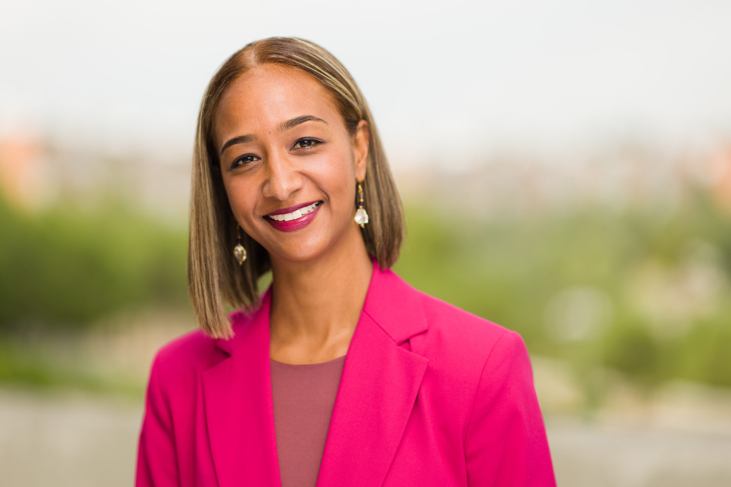 confident corporate member portrait smile and happy person. African mixed race ethnicity